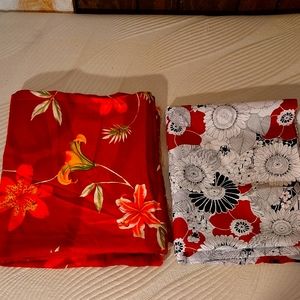 Floral Red and Black Fabric Bundle